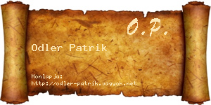 Odler Patrik névjegykártya